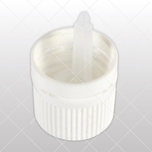 Kunststoffkappe - GZ. 18 mm, weiß, mit 0,7 mm Tropfeinsatz 100x