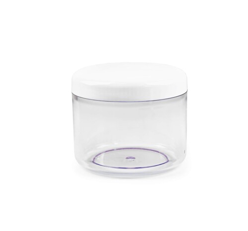 Hochwertige Cremedose inkl. SV mit Abdeckscheibe - 200ml Glasklar-Weiss 50x