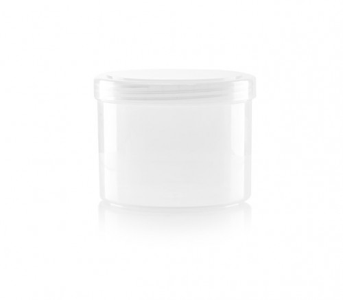 Kunststoff Tiegel mit Schraubverschluss- Glasklar-Silber 650ml 10x