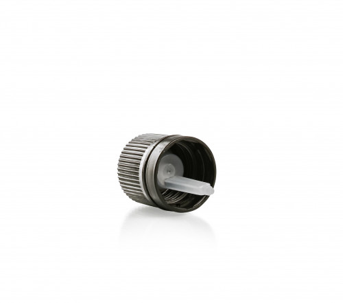 Kunststoffkappe GZ - A - Ø18 mm, schwarz, mit Ø 0,5 mm Tropfeinsatz, 100 Stück