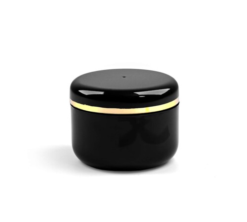 Hochwertige Cremedose inkl. SV mit Abdeckscheibe  - 50ml Schwarz-Gold 50x