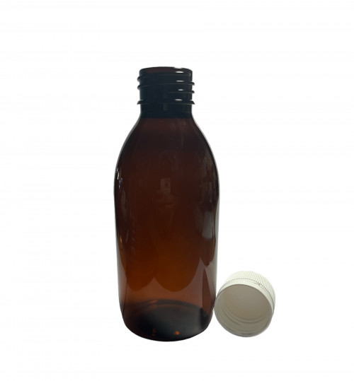PET Medizinflasche+Verschluss Braun Öffn.28mm 125ml 100x