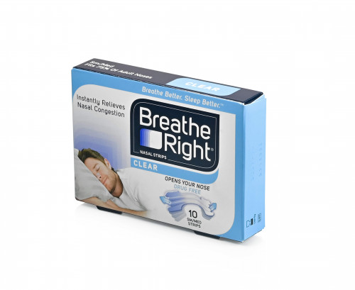 Breathe Right klares Nasenpflaster, „S/M“ – 6 cm, 10x