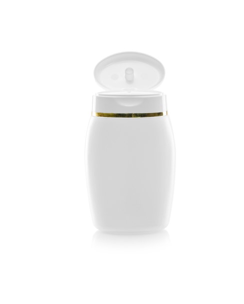 Kosmetikflasche weiß/gold überzogen - 100 ml, 20x