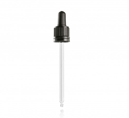 Pipette Kunststoffkappe Schwarz - 100ml mit Garantieverschluss 20x