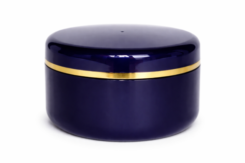 Hochwertige Cremedose inkl. SV mit Abdeckscheibe - 50ml dunkelblau/ silber 50x