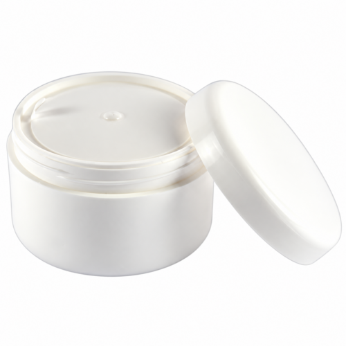 Dekorativer Kosmetiktiegel, weiß – 150 ml, 50x