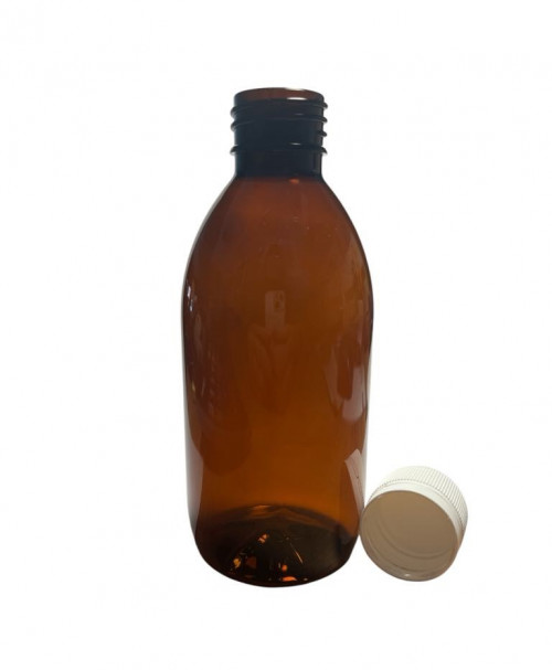 PET Medizinflasche+Verschluss Braun Öffn28mm 100ml 100x