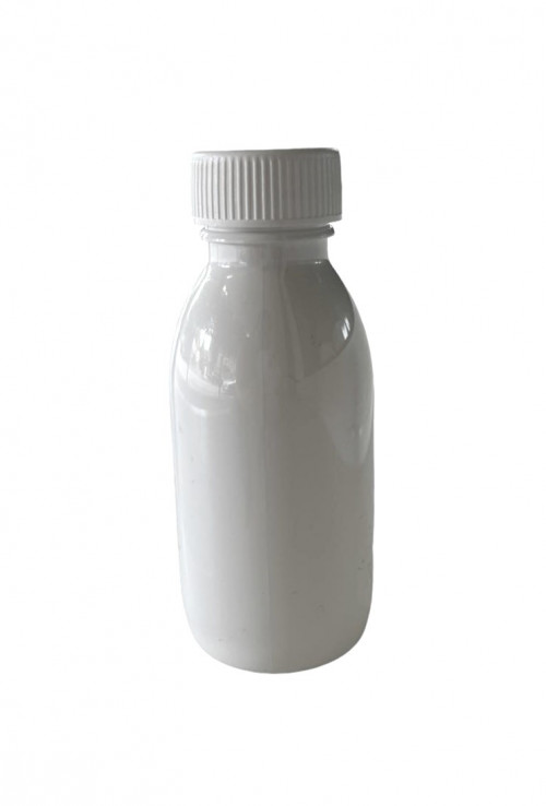 PET-Flasche-A, weiß+Verschluss – 100 ml, Ø28 Mund, 150x