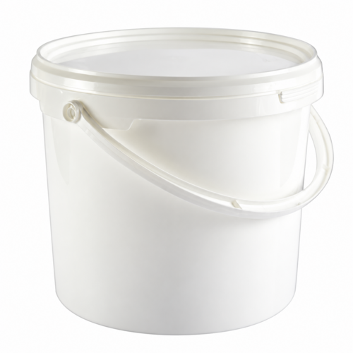 Kunststoff Eimer mit Deckel Weiss - 5l 20x