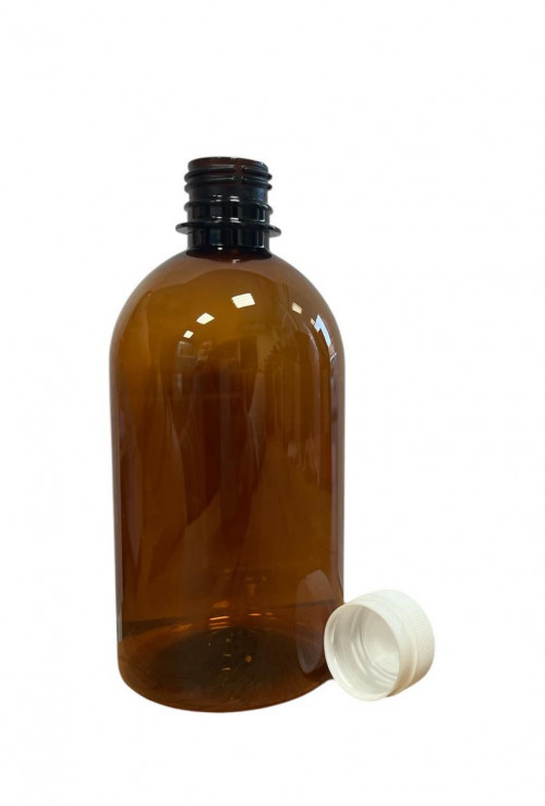PET Medizinflasche+Verschluss Braun Öffn.28mm 500ml 30x