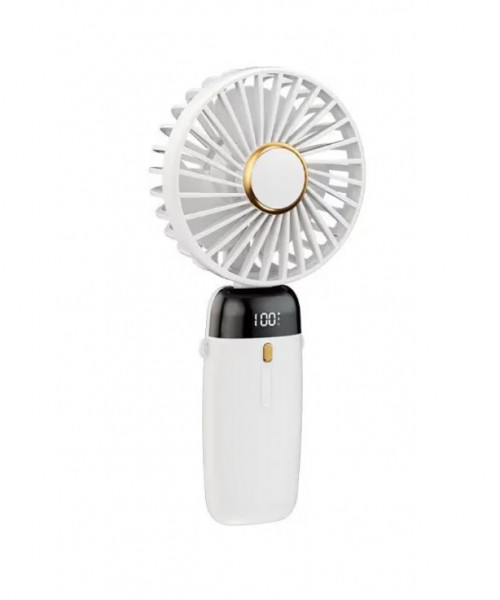 Tragbarer Ventilator, Mini, faltbar, mit Digitalanzeige, weiß