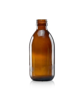 Braunglas Medizinflasche Öffn.28mm - 300 ml 48x