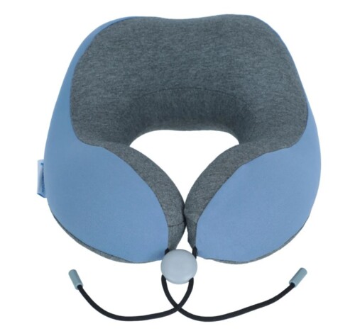 Ergonomisches Reise-Nackenkissen – Memory-Schaum, blau/grau – 1x