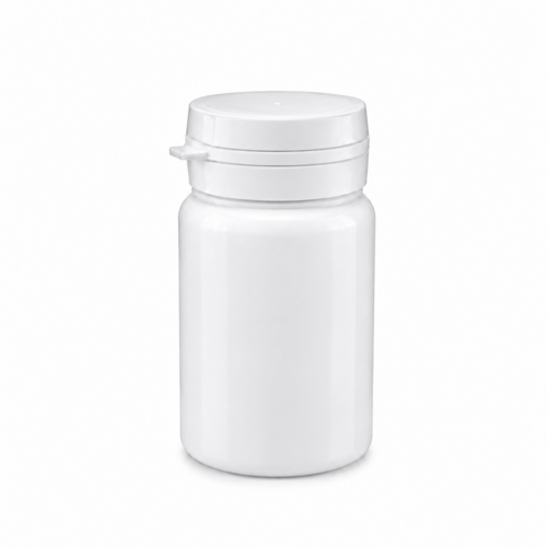 Medikamentenflasche GZ, mit Schnappdeckel, weiß - 80 ml, 50x