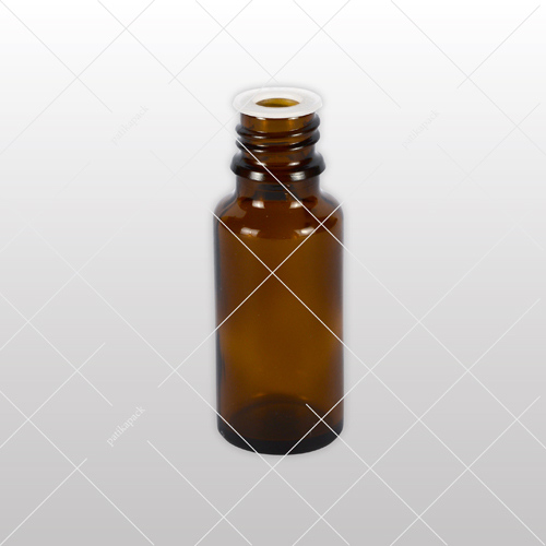 Apothekenflüssigkeitsflasche 20 ml, Ø18 mm, braun, mit Staubkappe - 20x