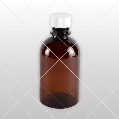 PET-Flasche, braun + weißer Verschluss A - 150 ml, Ø28-Mündung, 150x
