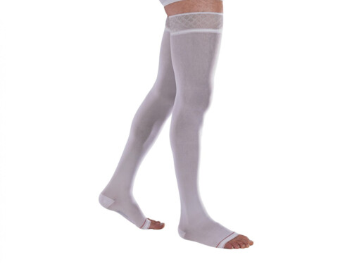Venoflex Clinic Oberschenkelfixierung für längere Bettruhe, 15-20 mm Hg, Unisex, weiß, offen, 5N, 2 - 1x