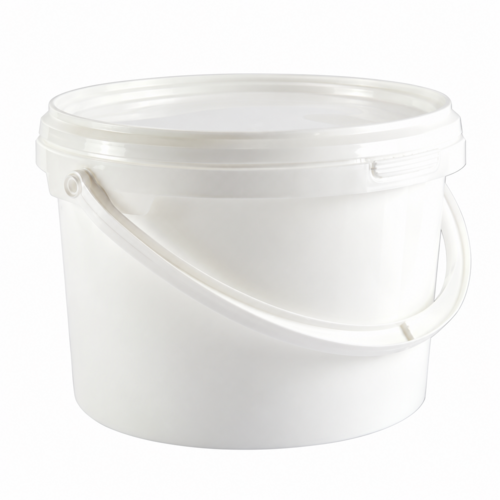 Kunststoff Eimer mit Deckel Weiss - 3l 20x