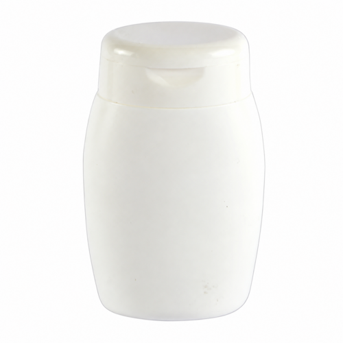 Lotionsflasche mit Klappscharnierverschluss  Weiss - 100 ml 50x