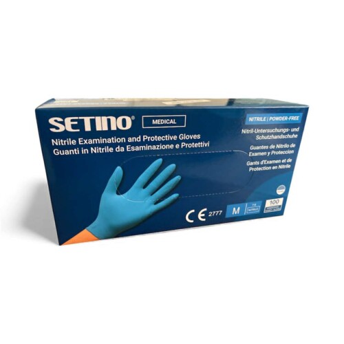 Gummihandschuhe blau, Nitril 3,5 g puderfrei - Größe M 100 Stück