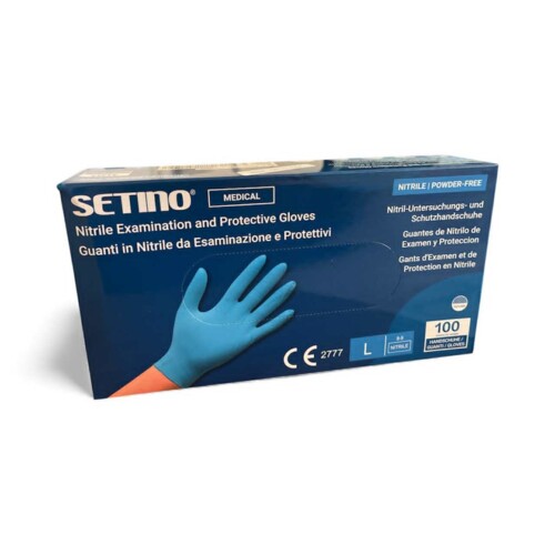 Gummihandschuhe blau, Nitril 3,5 g puderfrei - Größe L 100 Stück