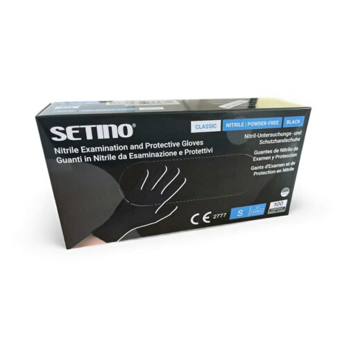 Gummihandschuhe schwarz, Nitril 3,5 g puderfrei - Größe S 100 Stück