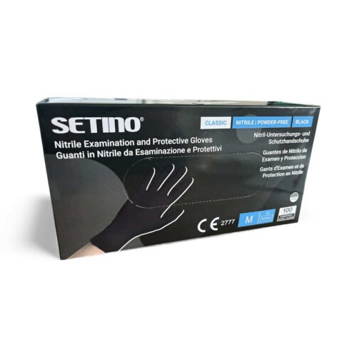 Schwarze Gummihandschuhe aus Nitril, 3,5 g, puderfrei – Größe M, 100 Stück