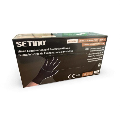 Schwarze Gummihandschuhe aus Nitril, 5 g, puderfrei – Größe S, 100 Stück