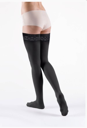 Kompressions-Oberschenkelfixierungsstrümpfe Venoflex Kokoon Absolu 15-20 mmHg Damen, schwarz, Größe 2, mit geschlossener Fußspitze - 1x