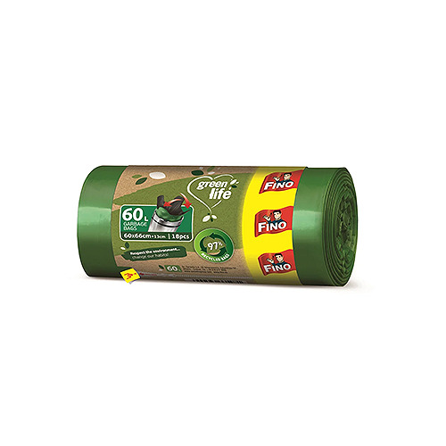 Plastikmüllsack, GreenLife, 18 Stück/Packung - 60 l, 1x