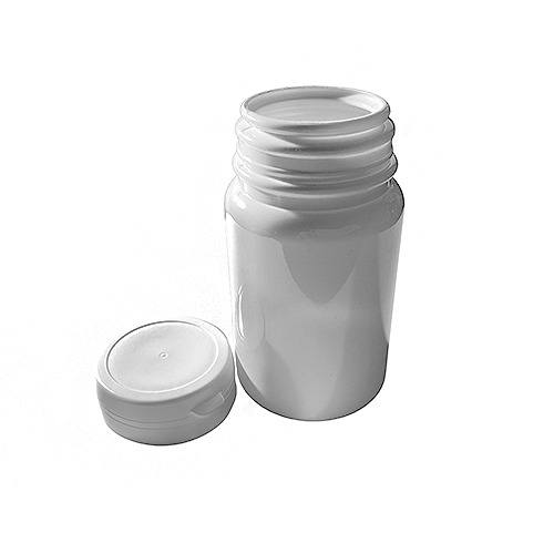 Arzneiflasche 125 ml, mit Garantieverschluss - weiß, glänzend - 49x