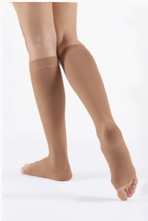 Venoflex Micro Kompressionskniestrümpfe, 23-36 mmHg, Karamell, Größe 3, mit offener Spitze - 1x
