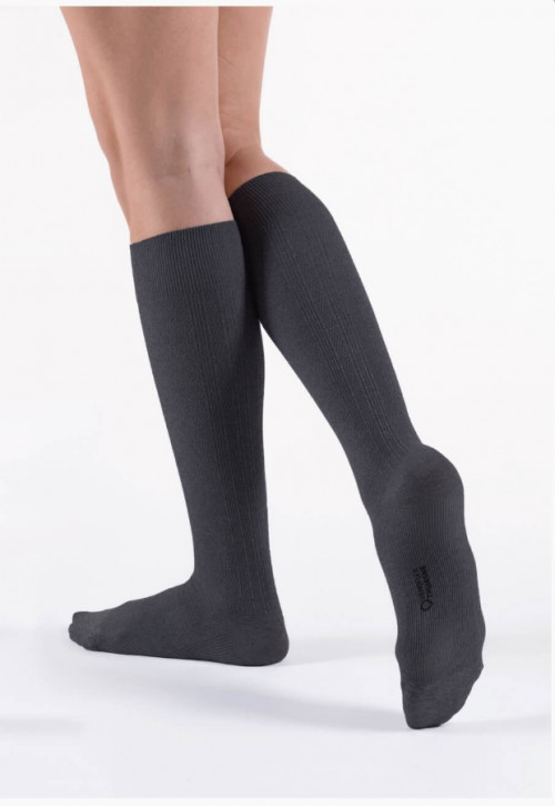Venoflex Fast Coton Kompressionskniestrümpfe, 15-20 mmHg, Damen, schwarz, Größe 3, mit geschlossener Nase - 1x