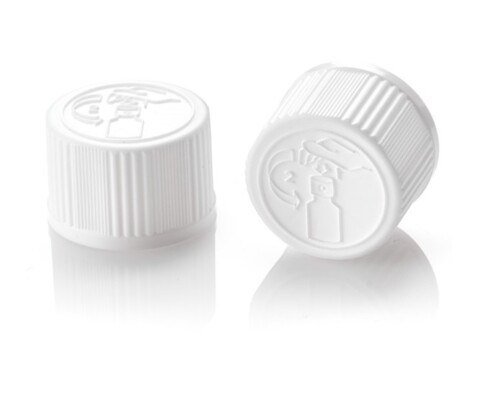 Kunststoff-Kindersicherungskappe GZ - 1,4 CRC - Ø28mm, weiß, 100x