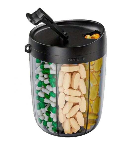 Vitamin- und Medikamentenbehälter, schwarz - 1x