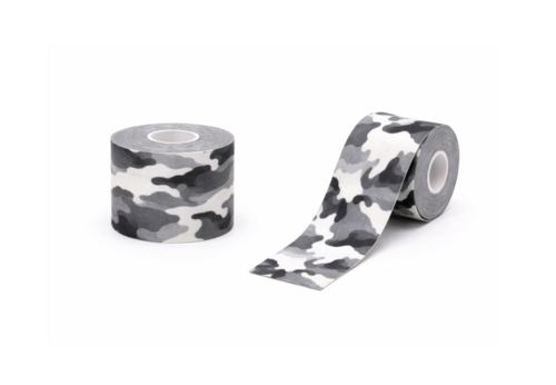 Kinesiologie-Tape 5 cm x 5 m, schwarz-weißes Tarnmuster - 1 Stück