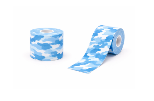 Kinesiologie-Tape 5 cm x 5 m, blaues Tarnmuster - 1 Stück