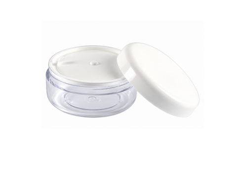Hochwertige Cremedose inkl. SV mit Abdeckscheibe - 100ml Klar/Weiss 50x