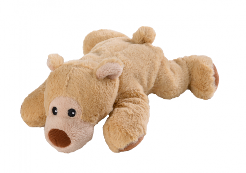 Warmies warmes Plüschtier: Mini liegender Teddybär, braun – 23 cm, Lavendelduft 1x